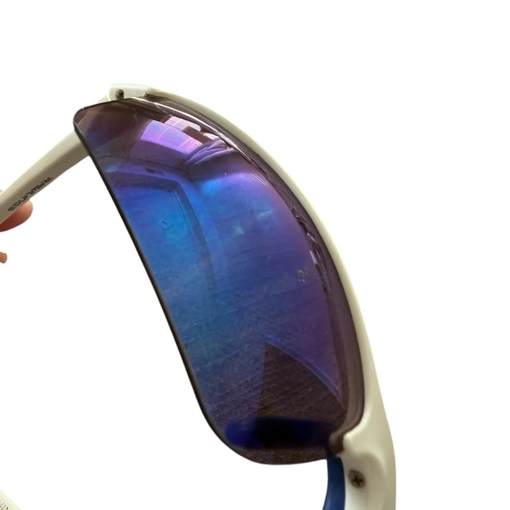 Rawlings Youth Baseball Sunglasses - White Frame with Blue Lenses